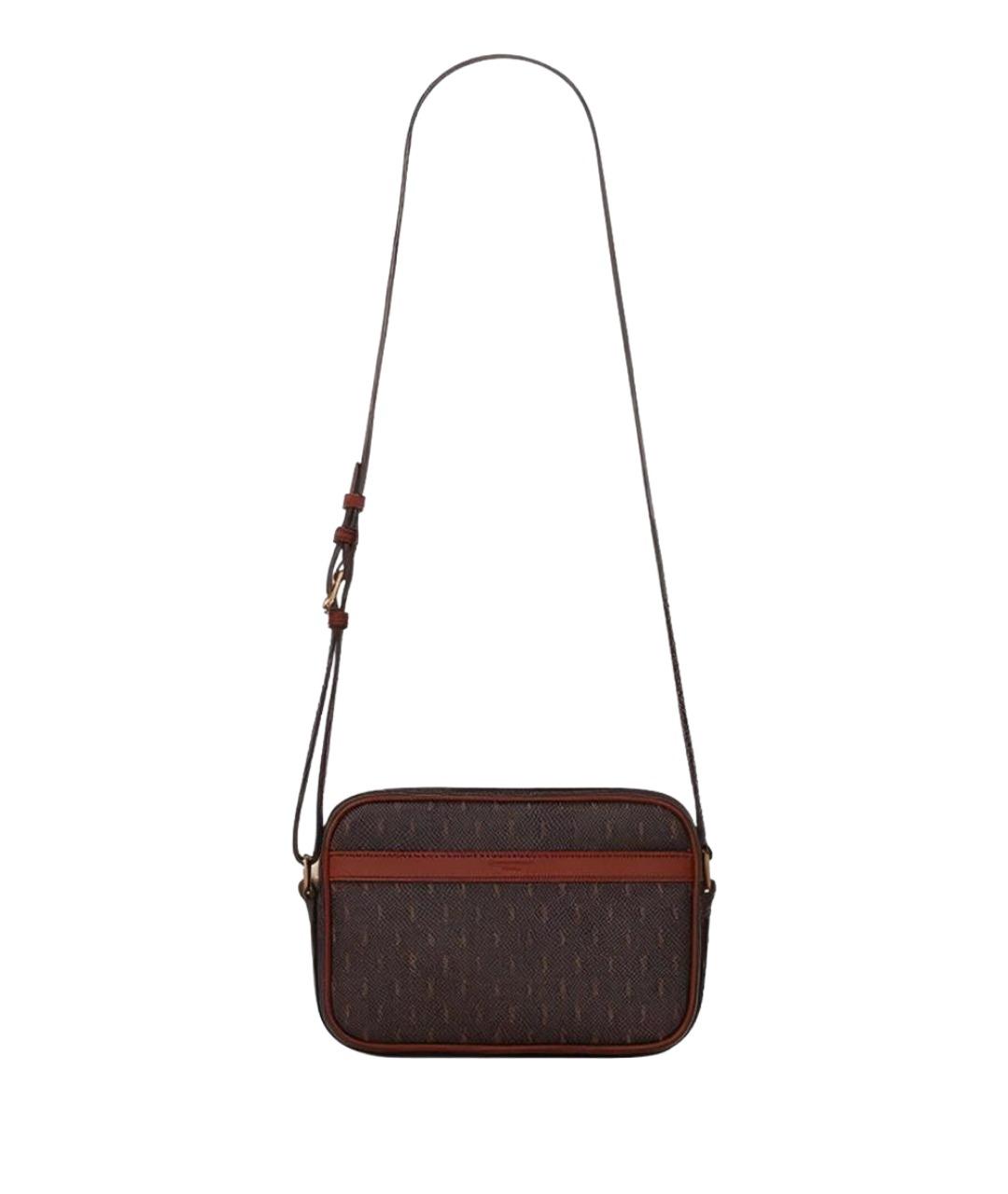 SAINT LAURENT Коричневая сумка на плечо, фото 1