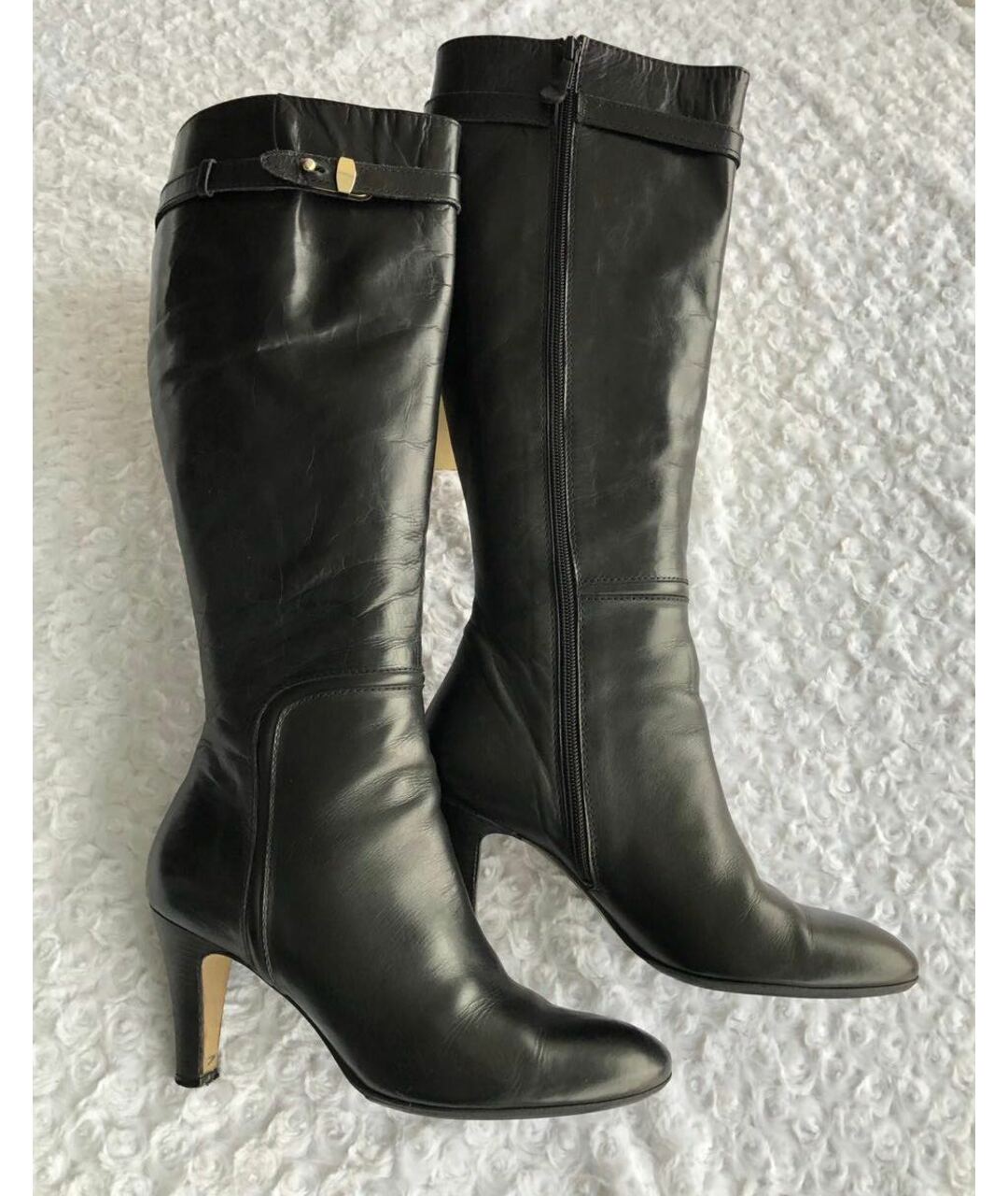 MAX MARA Черные кожаные сапоги, фото 9