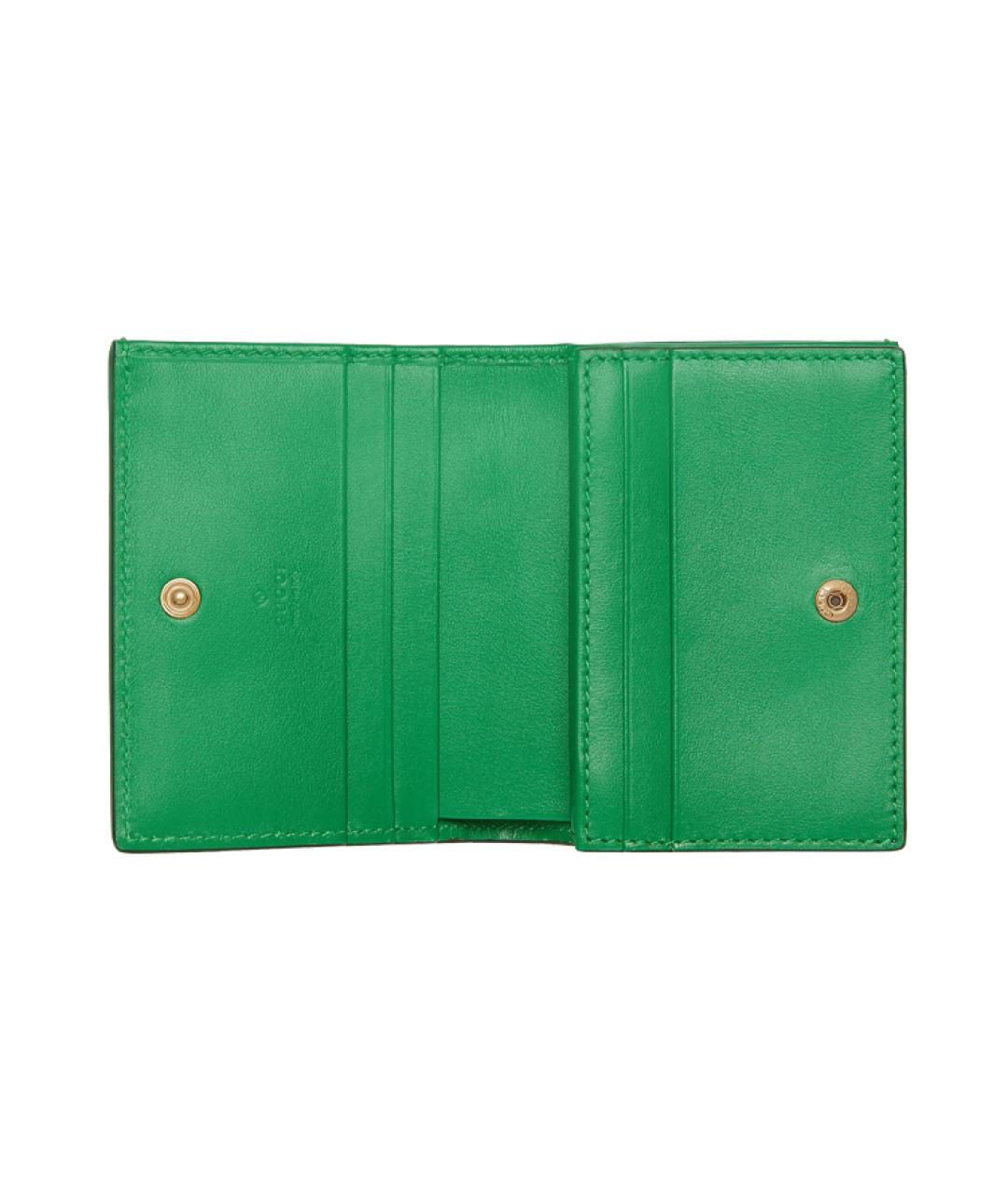 GUCCI Зеленый кожаный кошелек, фото 4