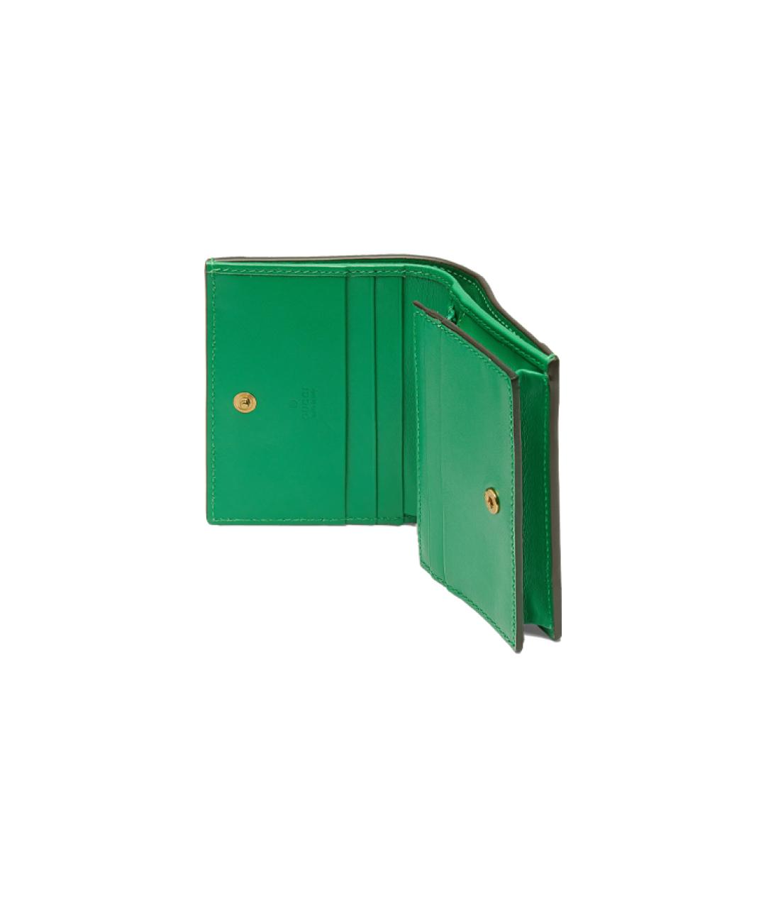 GUCCI Зеленый кожаный кошелек, фото 5