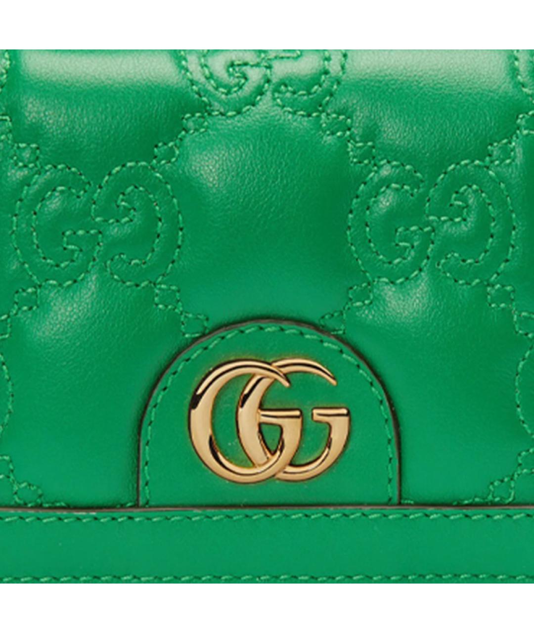 GUCCI Зеленый кожаный кошелек, фото 7