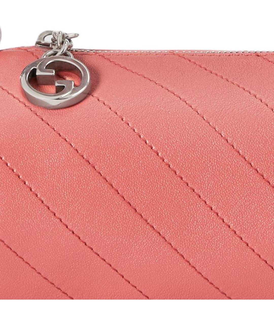GUCCI Коралловая кожаная сумка через плечо, фото 8