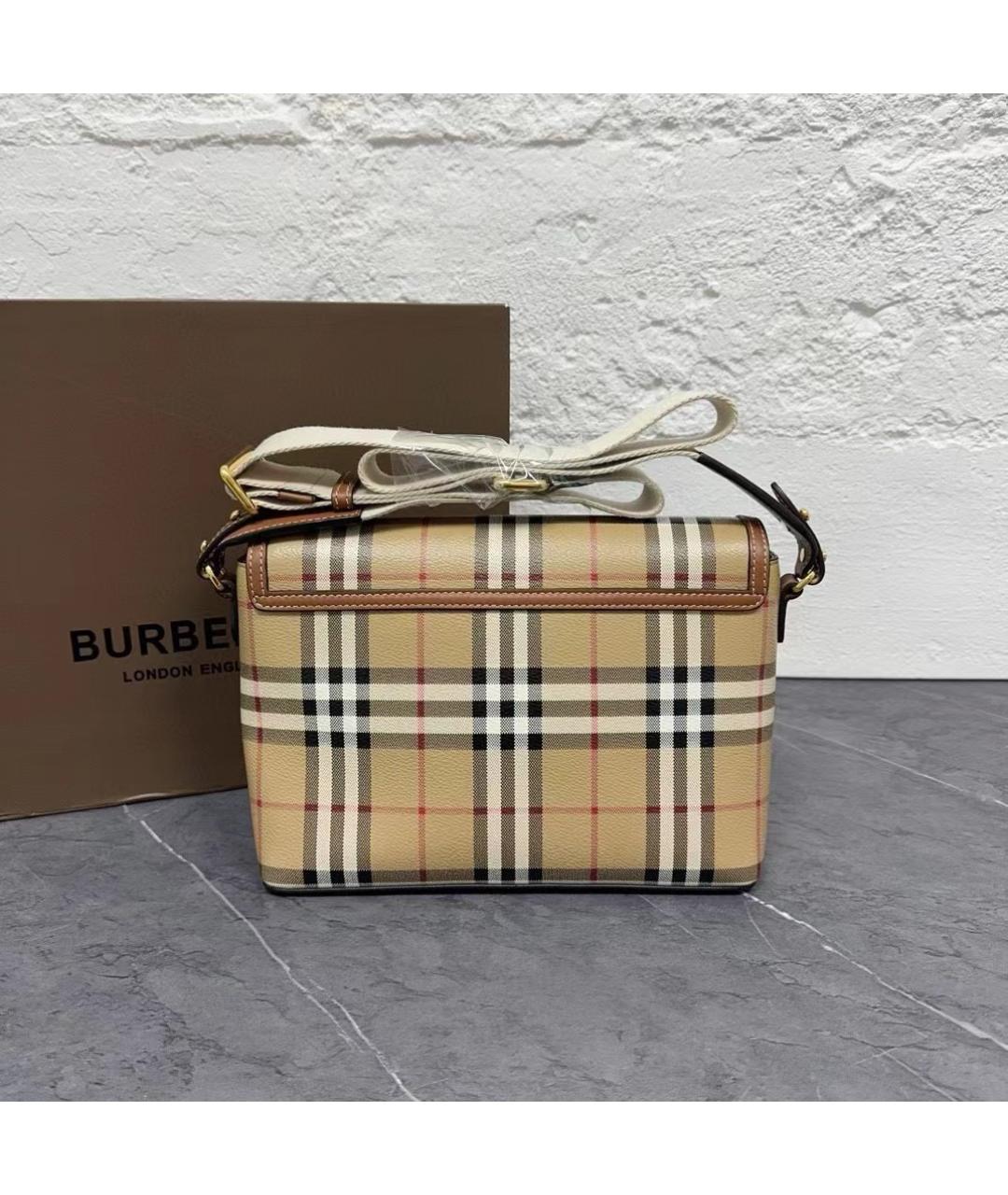 BURBERRY Хаки кожаная сумка через плечо, фото 3