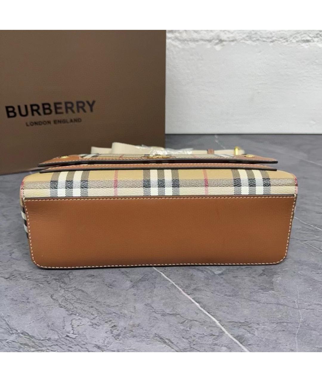 BURBERRY Хаки кожаная сумка через плечо, фото 4