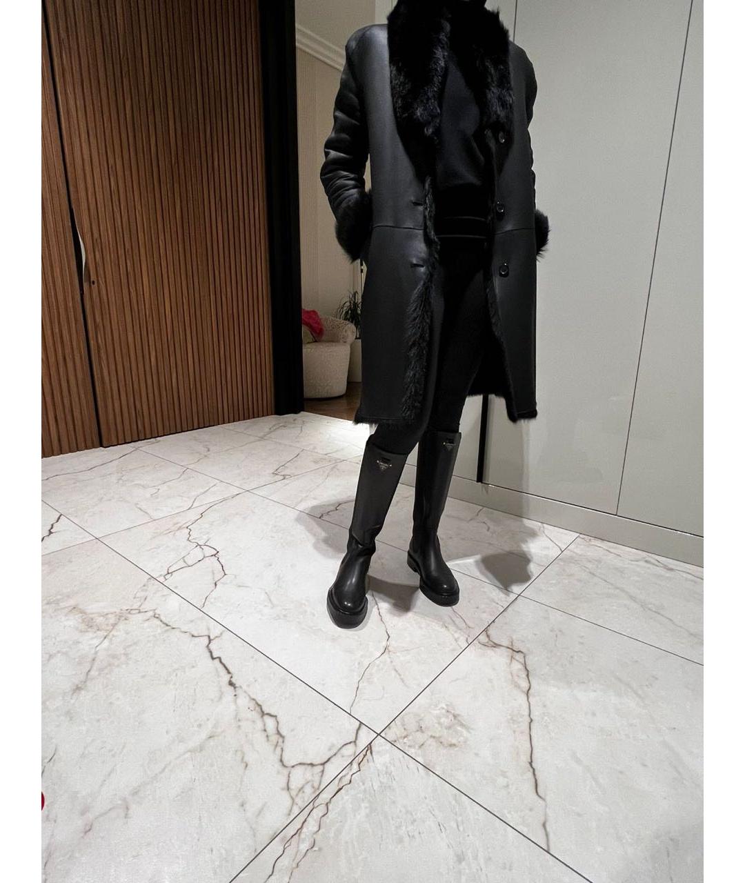 JIL SANDER Черная кожаная дубленка, фото 8