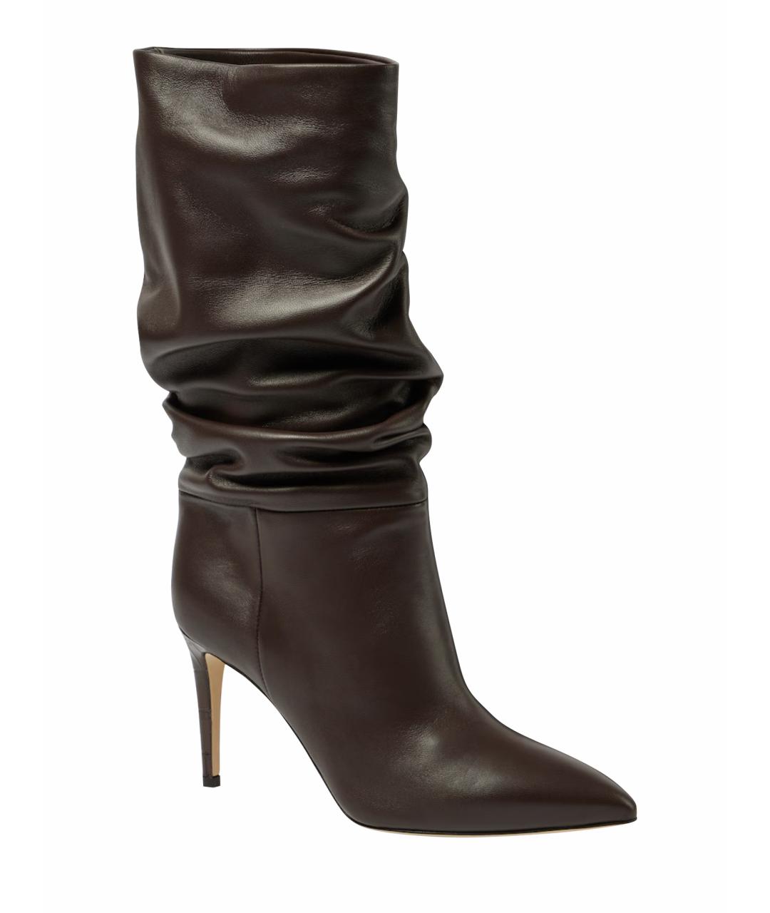 PARIS TEXAS Коричневые кожаные сапоги, фото 1