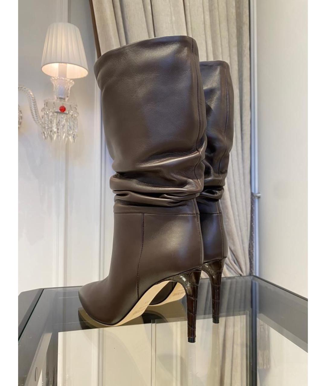 PARIS TEXAS Коричневые кожаные сапоги, фото 3