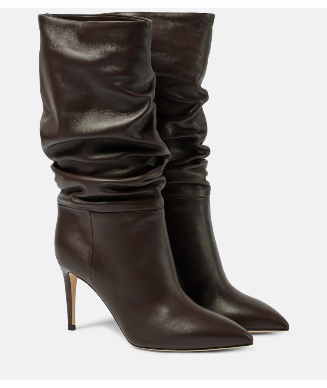 PARIS TEXAS Коричневые кожаные сапоги, фото 4