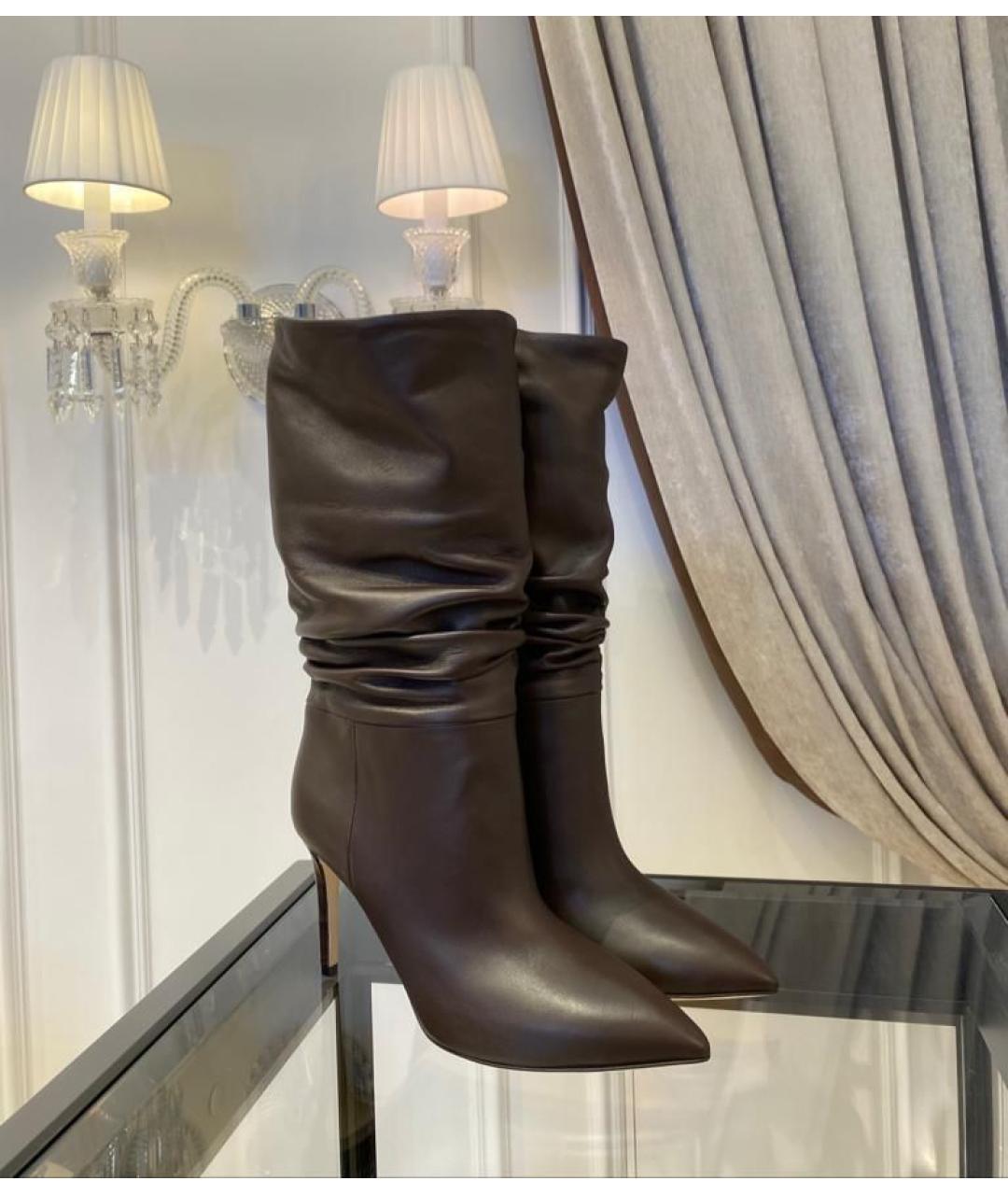 PARIS TEXAS Коричневые кожаные сапоги, фото 2