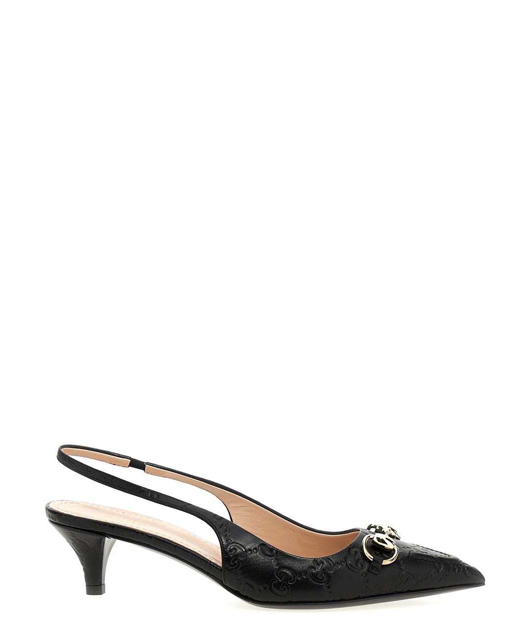 GUCCI Черные кожаные туфли, фото 1