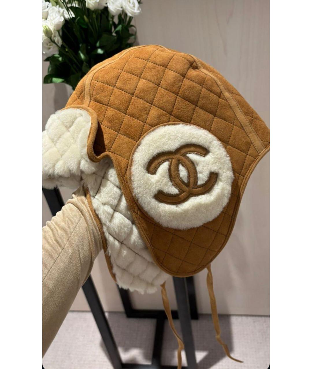 CHANEL Коричневая шапка, фото 3