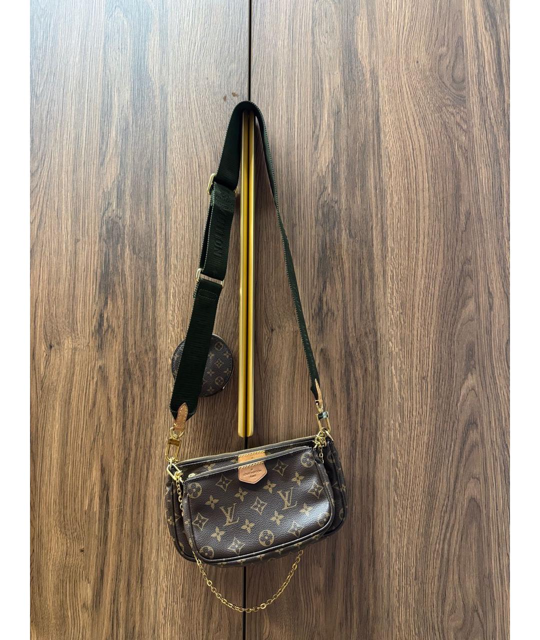LOUIS VUITTON Хаки кожаная сумка через плечо, фото 2