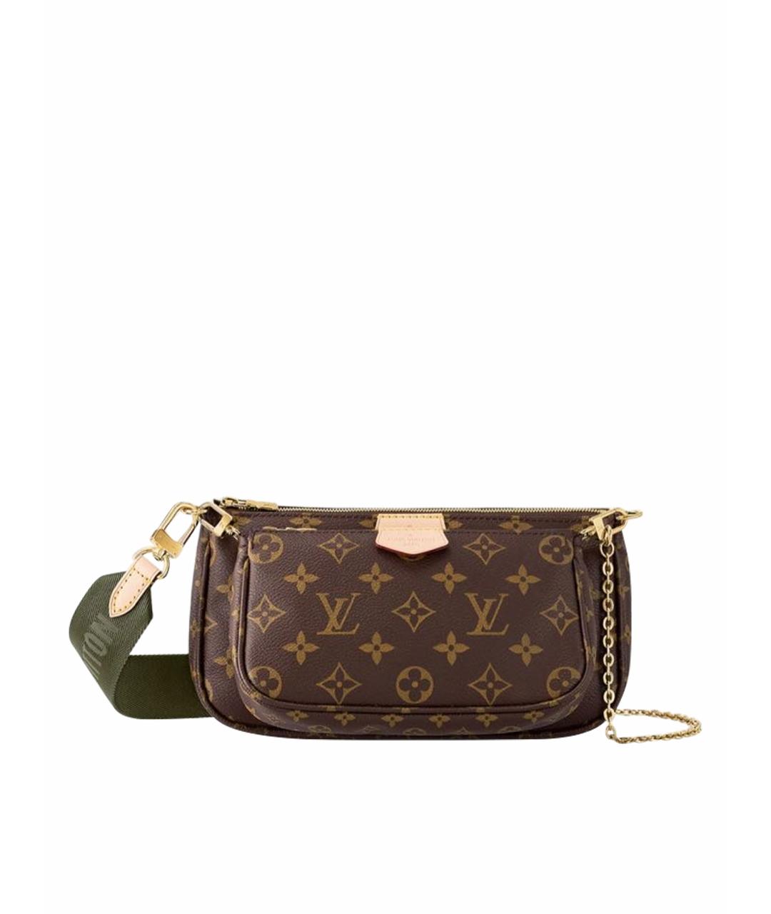 LOUIS VUITTON Хаки кожаная сумка через плечо, фото 1