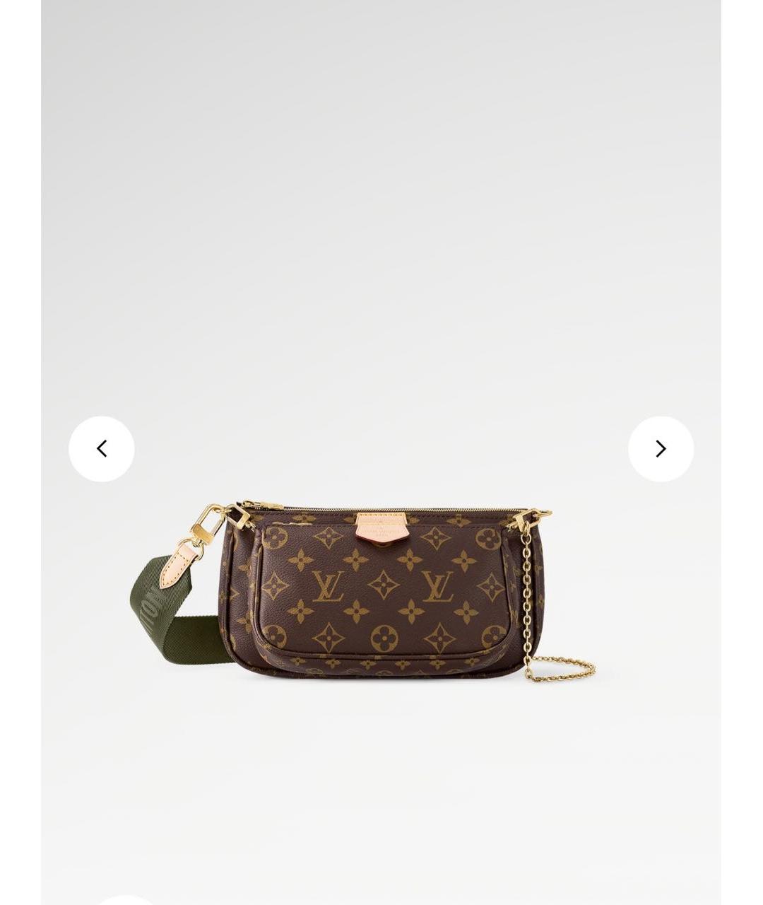 LOUIS VUITTON Хаки кожаная сумка через плечо, фото 6
