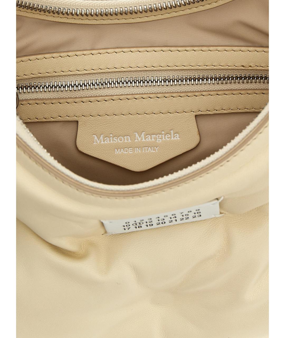 MAISON MARGIELA Белая кожаная сумка через плечо, фото 4