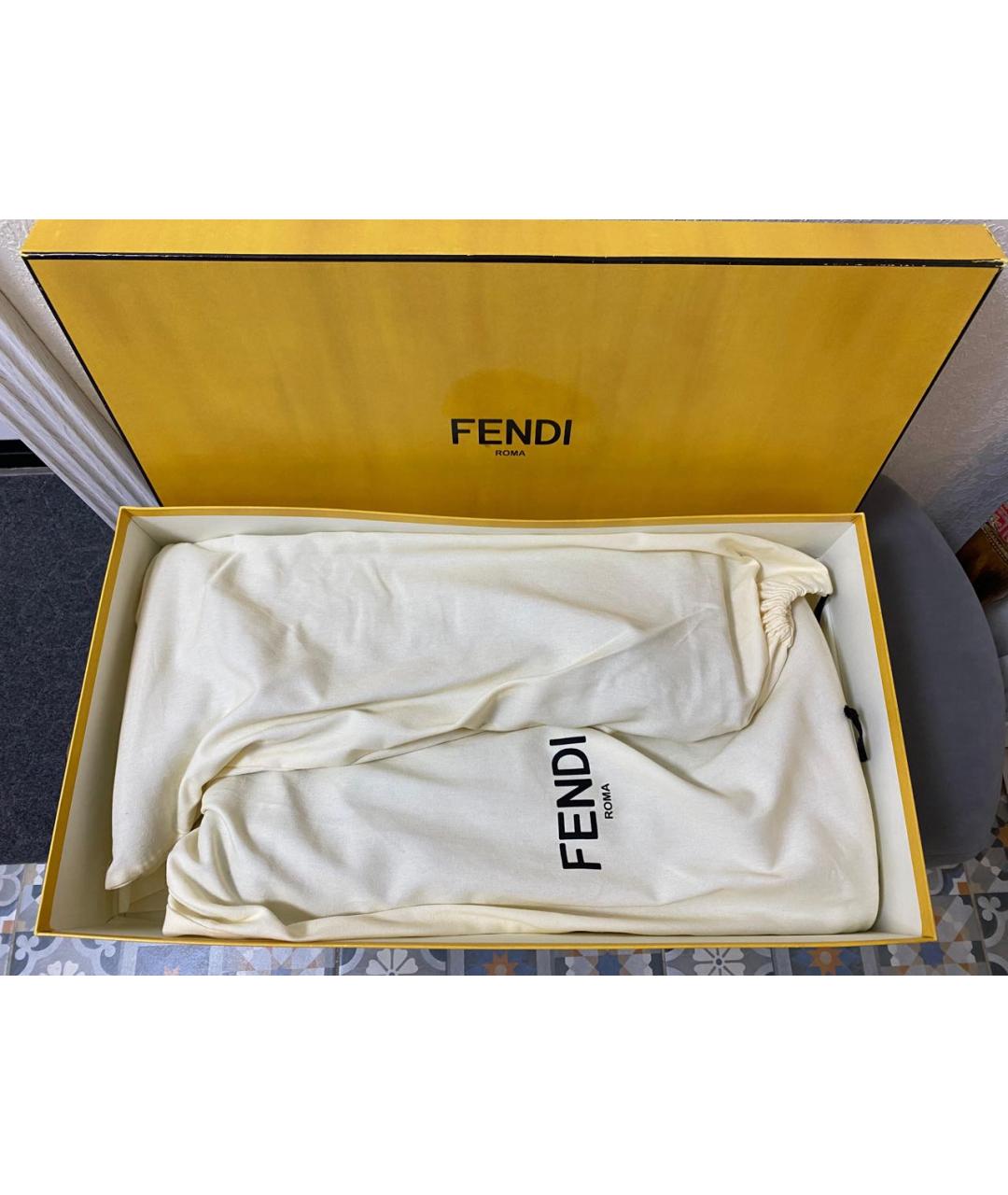 FENDI Черные кожаные сапоги, фото 8