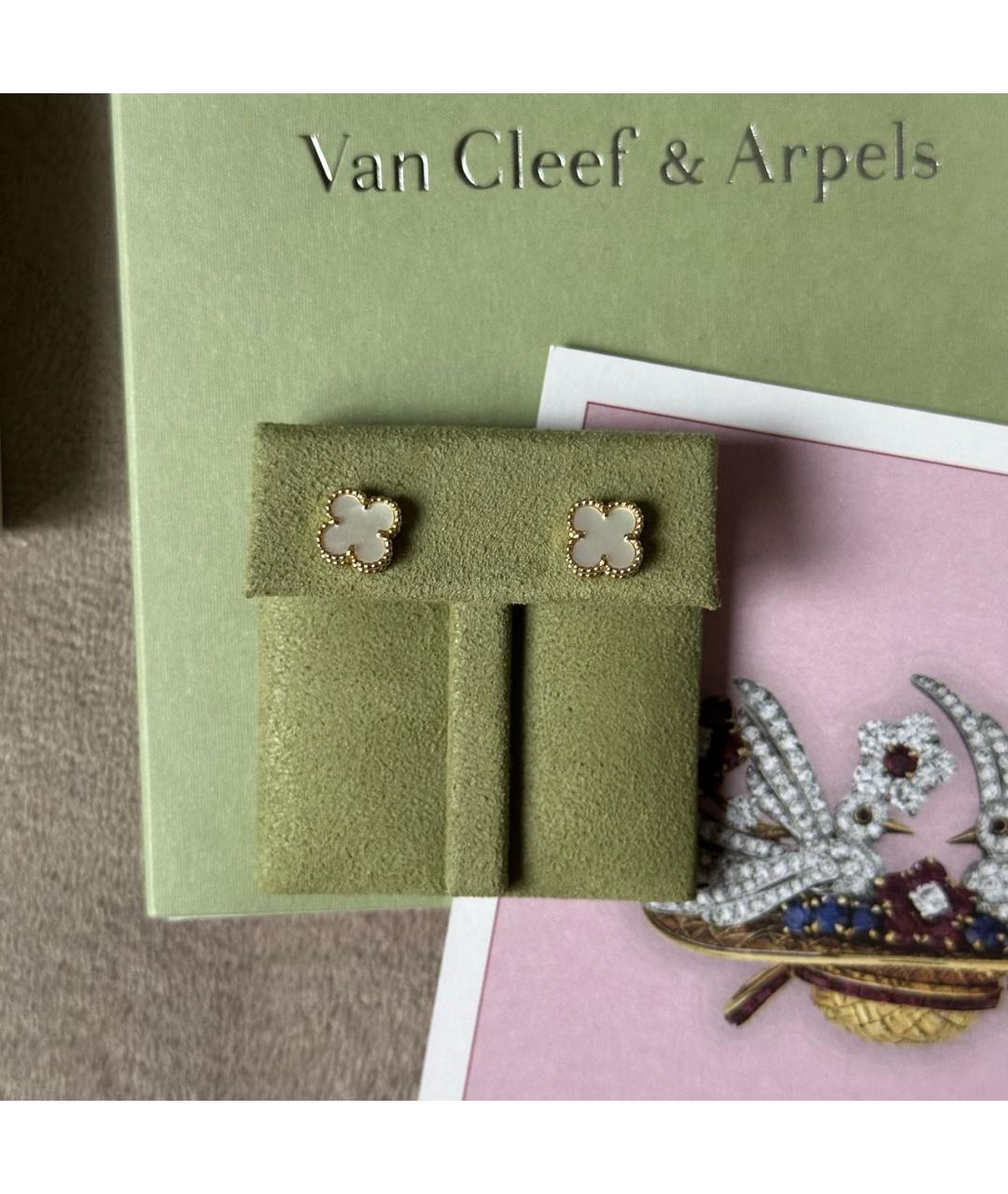 VAN CLEEF & ARPELS Белые серьги из желтого золота, фото 2