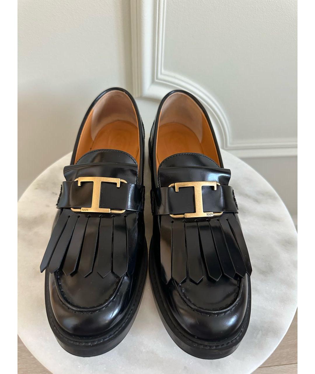 TOD'S Черные кожаные лоферы, фото 2