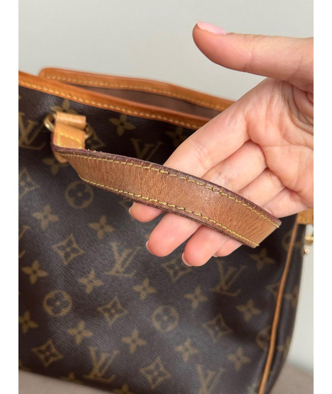 LOUIS VUITTON Коричневая кожаная сумка через плечо, фото 5