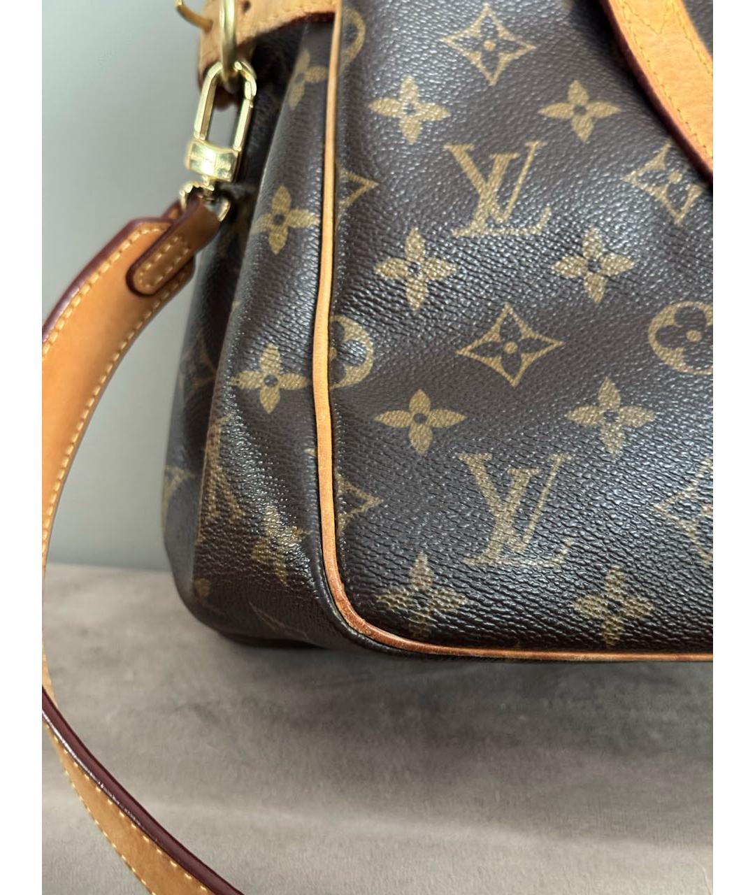 LOUIS VUITTON Коричневая кожаная сумка через плечо, фото 7