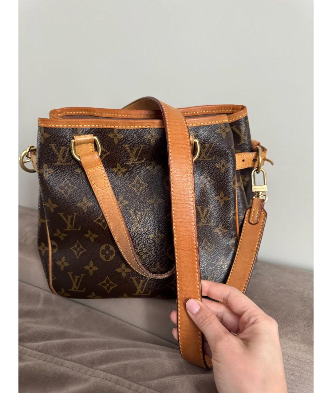 LOUIS VUITTON Коричневая кожаная сумка через плечо, фото 3