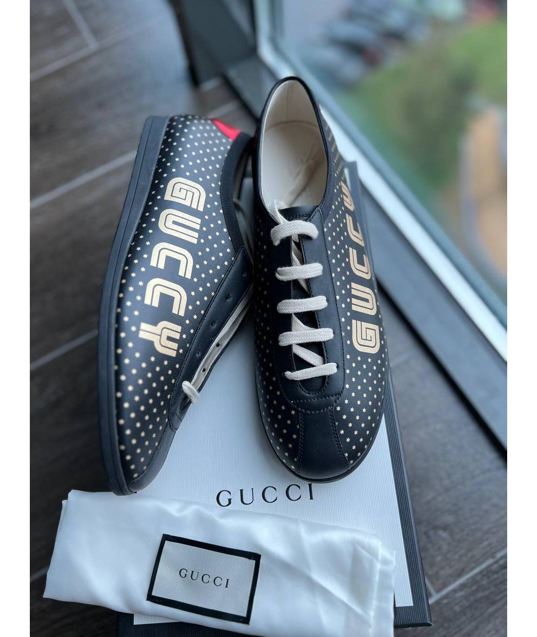 GUCCI Черные низкие кроссовки / кеды, фото 2