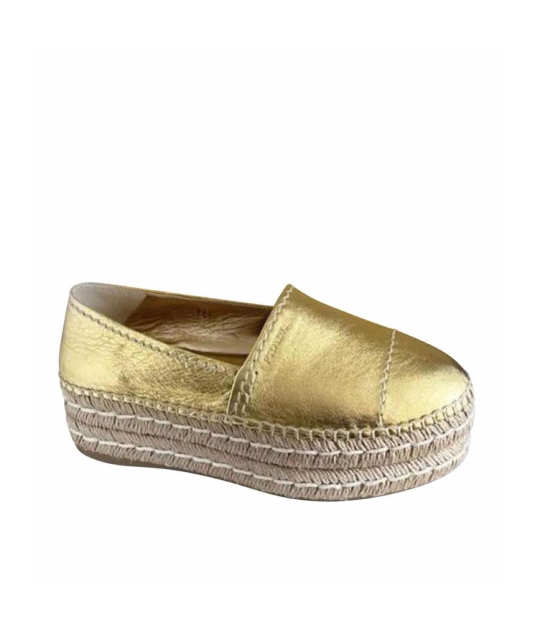 PRADA Горчичные кожаные лоферы, фото 6