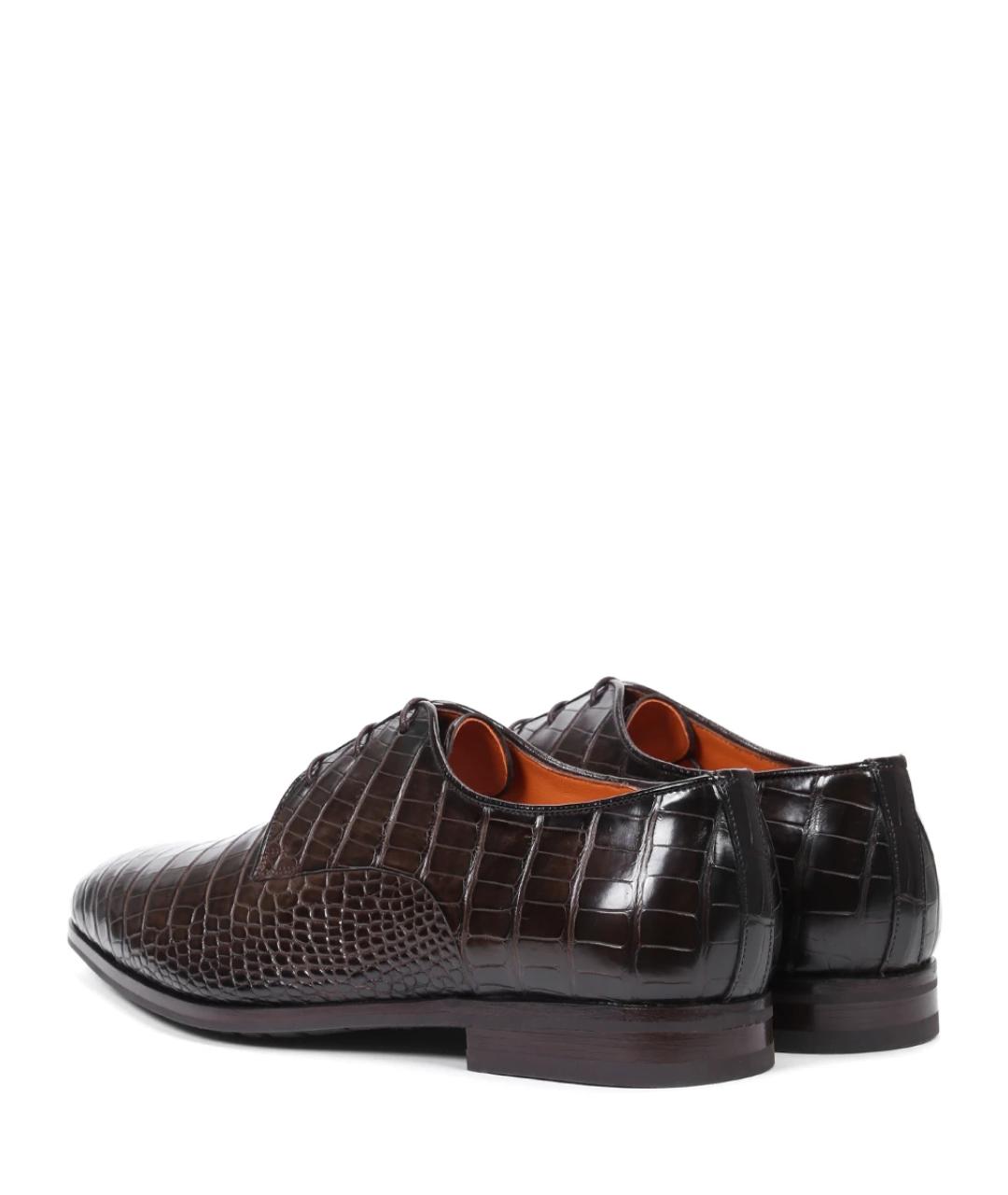 SANTONI Коричневые туфли из экзотической кожи, фото 4