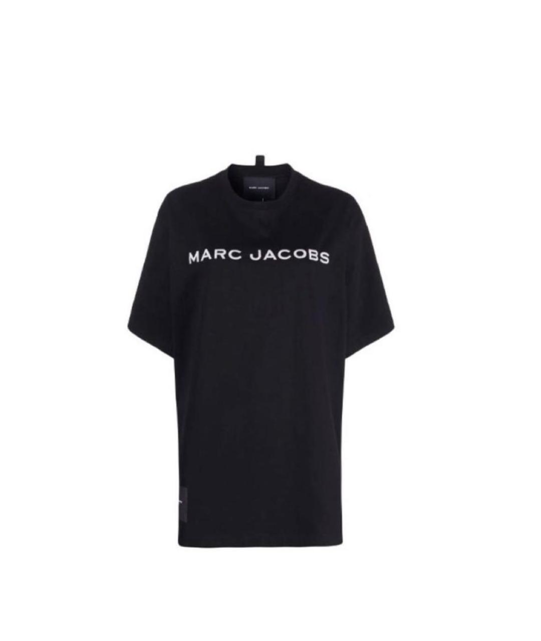 MARC JACOBS Черная хлопко-эластановая футболка, фото 2