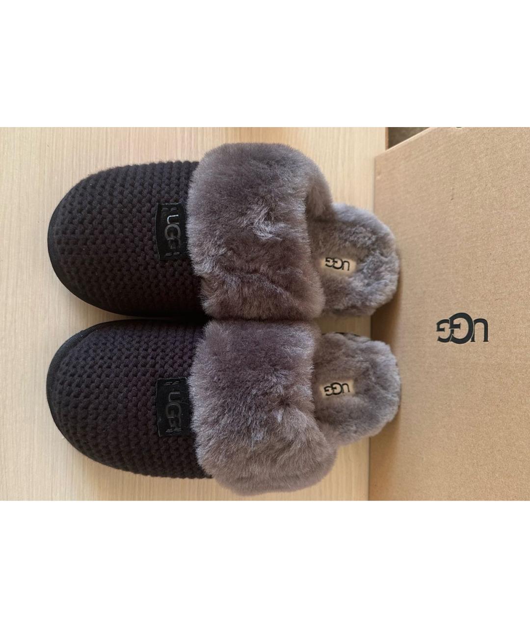 UGG AUSTRALIA Антрацитовые текстильные мюли, фото 2