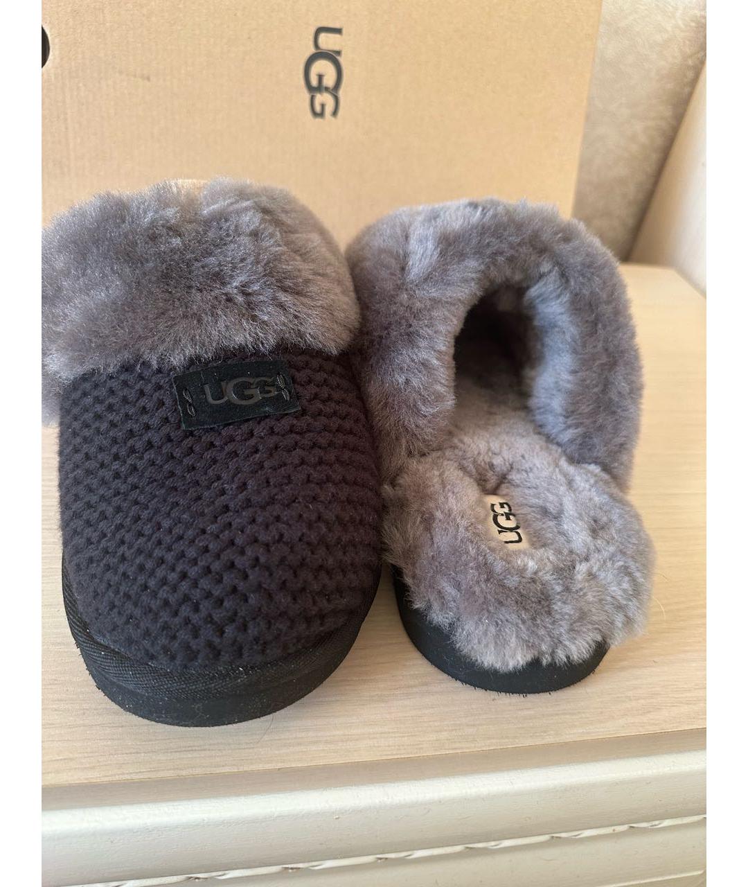 UGG AUSTRALIA Антрацитовые текстильные мюли, фото 4