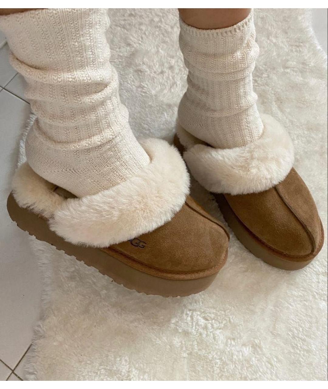 UGG AUSTRALIA Коричневые замшевые сабо, фото 6