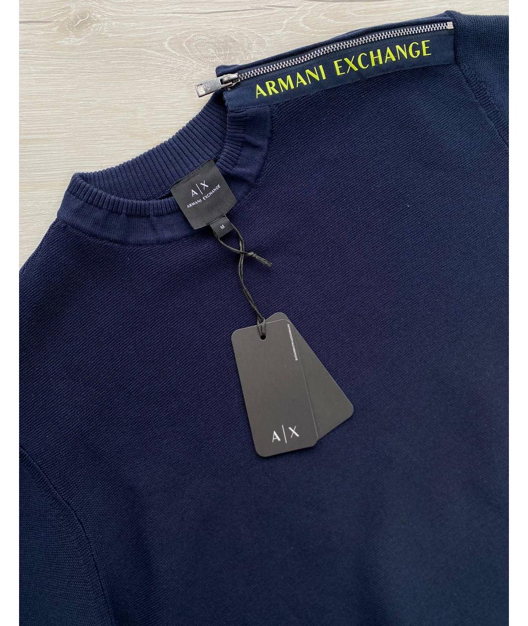 ARMANI EXCHANGE Синий хлопковый джемпер / свитер, фото 4