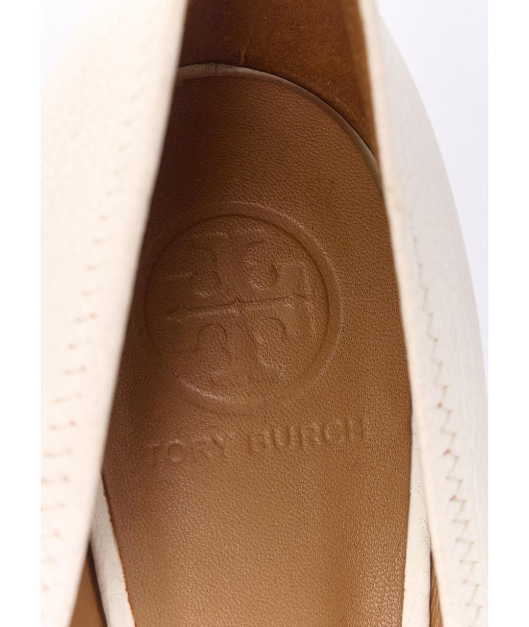 TORY BURCH Белые кожаные туфли, фото 5