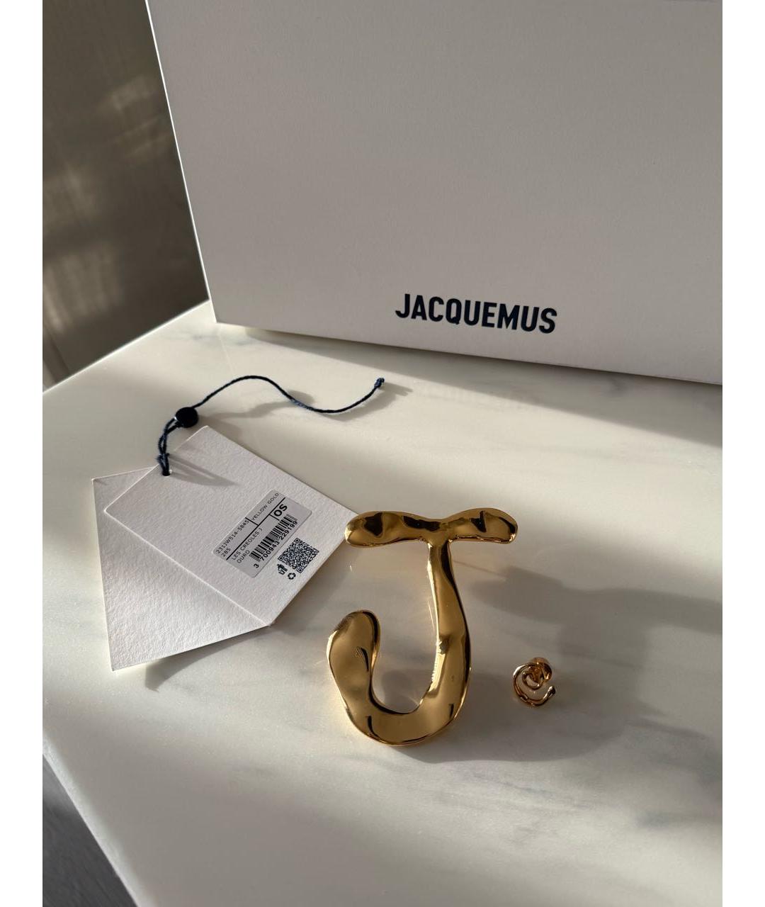 JACQUEMUS Золотые латунные серьги, фото 6