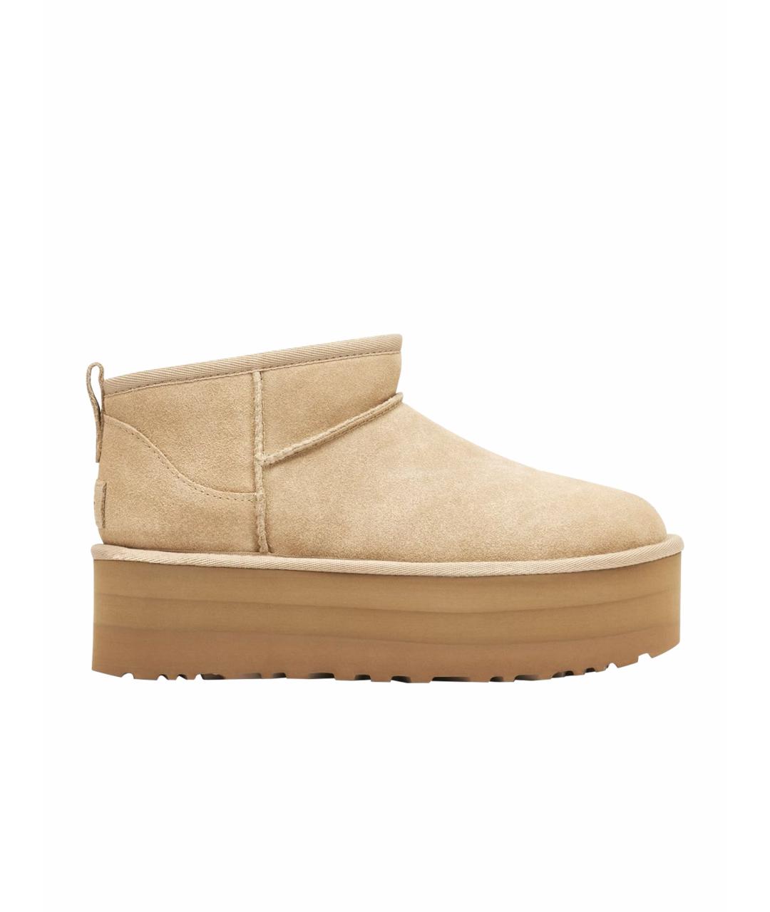 UGG AUSTRALIA Бежевые замшевые сапоги, фото 1