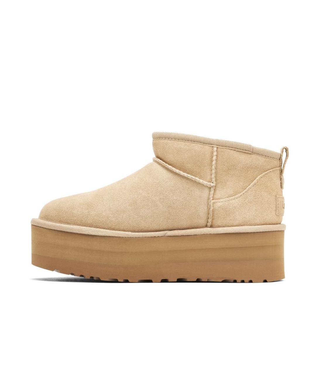 UGG AUSTRALIA Бежевые замшевые сапоги, фото 5