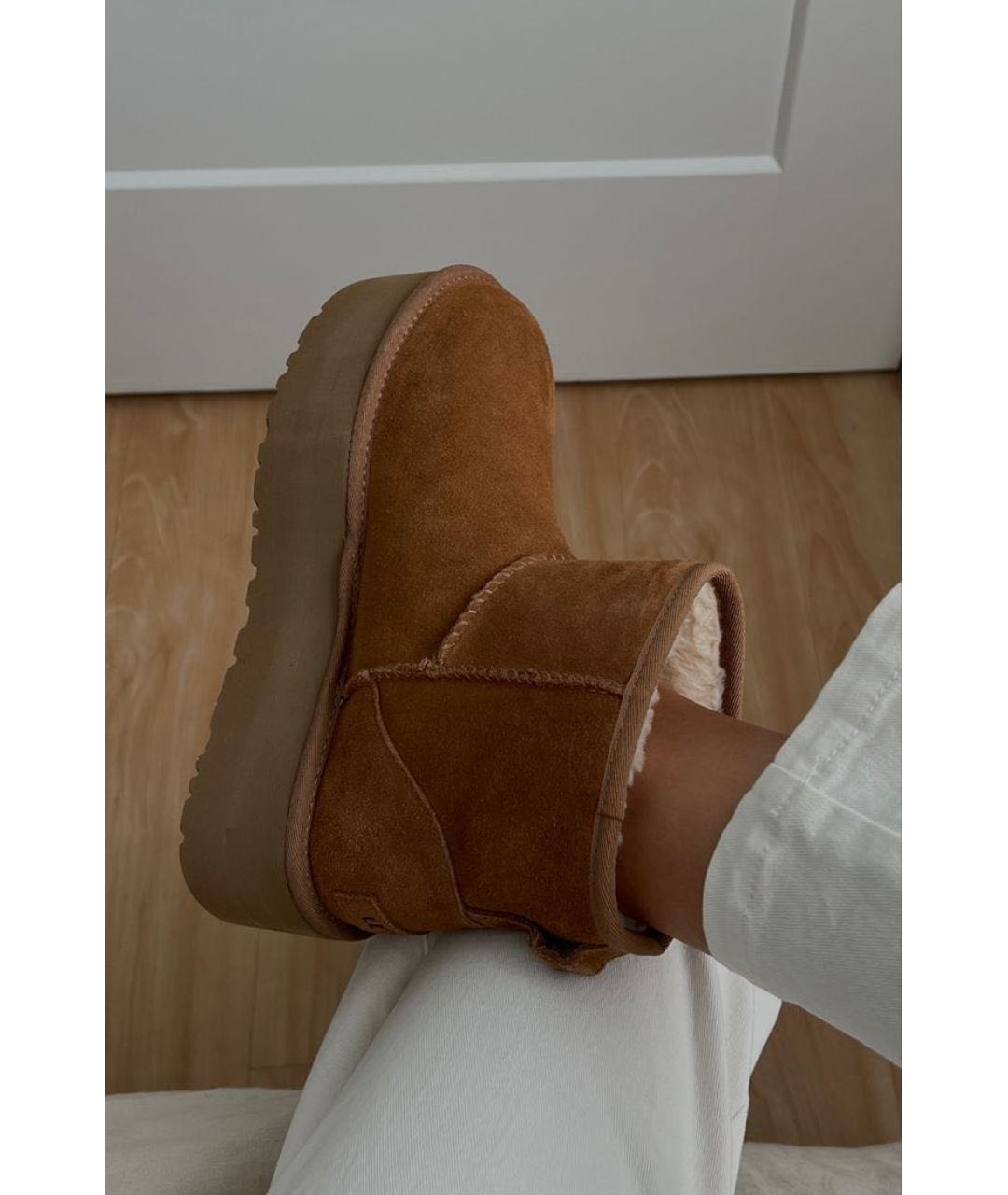 UGG AUSTRALIA Коричневые замшевые сапоги, фото 8