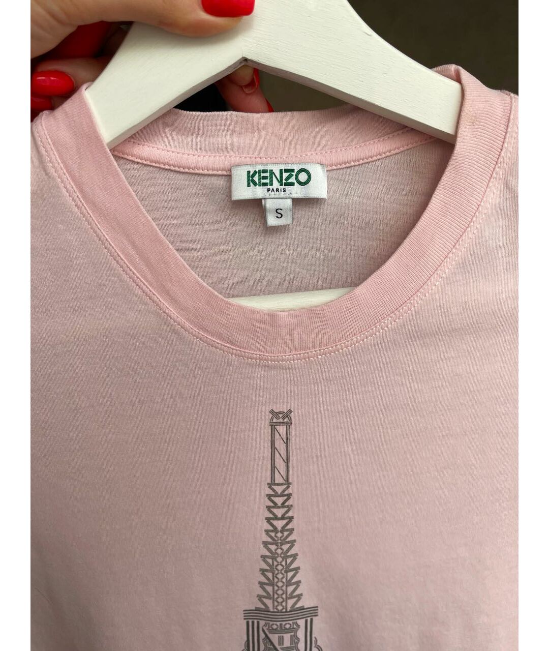 KENZO Розовая хлопковая футболка, фото 3