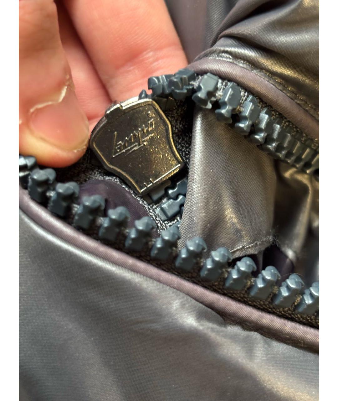 MONCLER Антрацитовый полиамидовый пуховик, фото 6