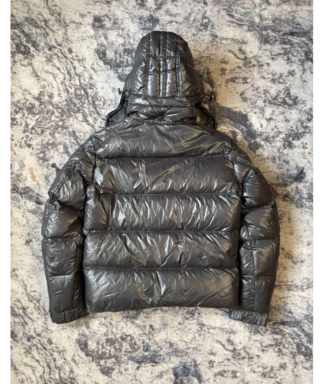 MONCLER Антрацитовый полиамидовый пуховик, фото 2