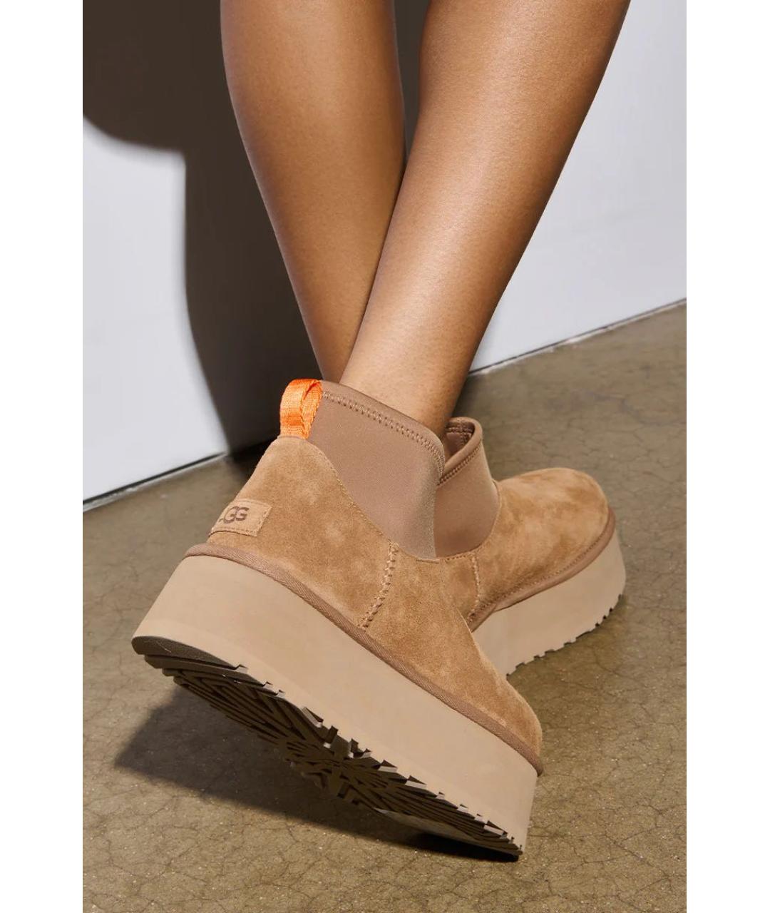 UGG AUSTRALIA Коричневые замшевые сапоги, фото 8