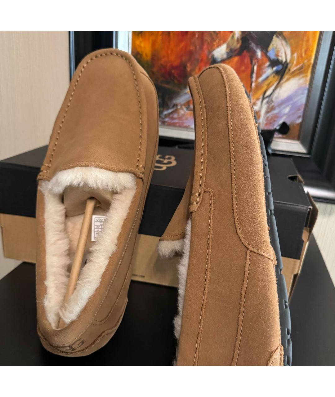 UGG AUSTRALIA Горчичные замшевые мокасины, фото 3