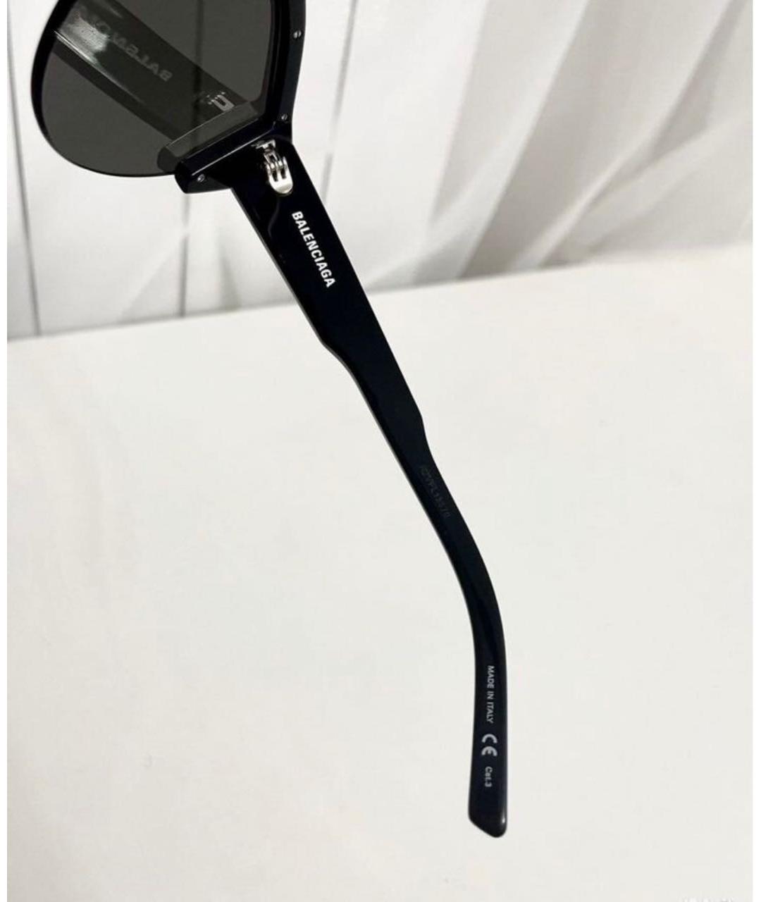 BALENCIAGA Черные пластиковые солнцезащитные очки, фото 3