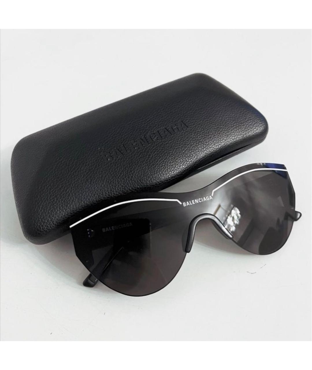 BALENCIAGA Черные пластиковые солнцезащитные очки, фото 2