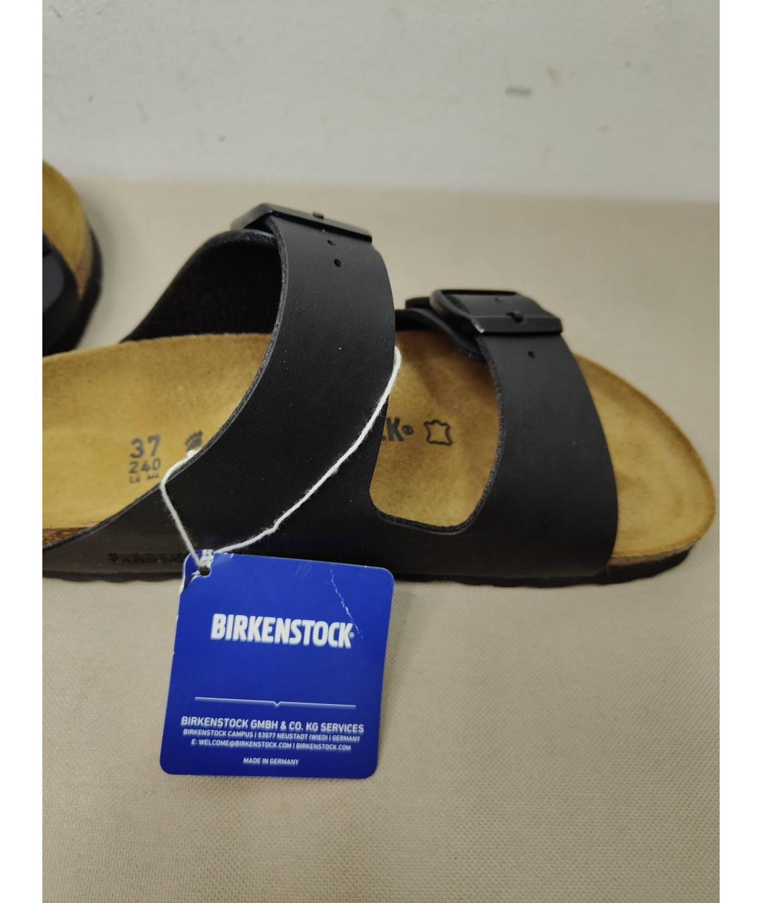 BIRKENSTOCK Черные кожаные сандалии, фото 2