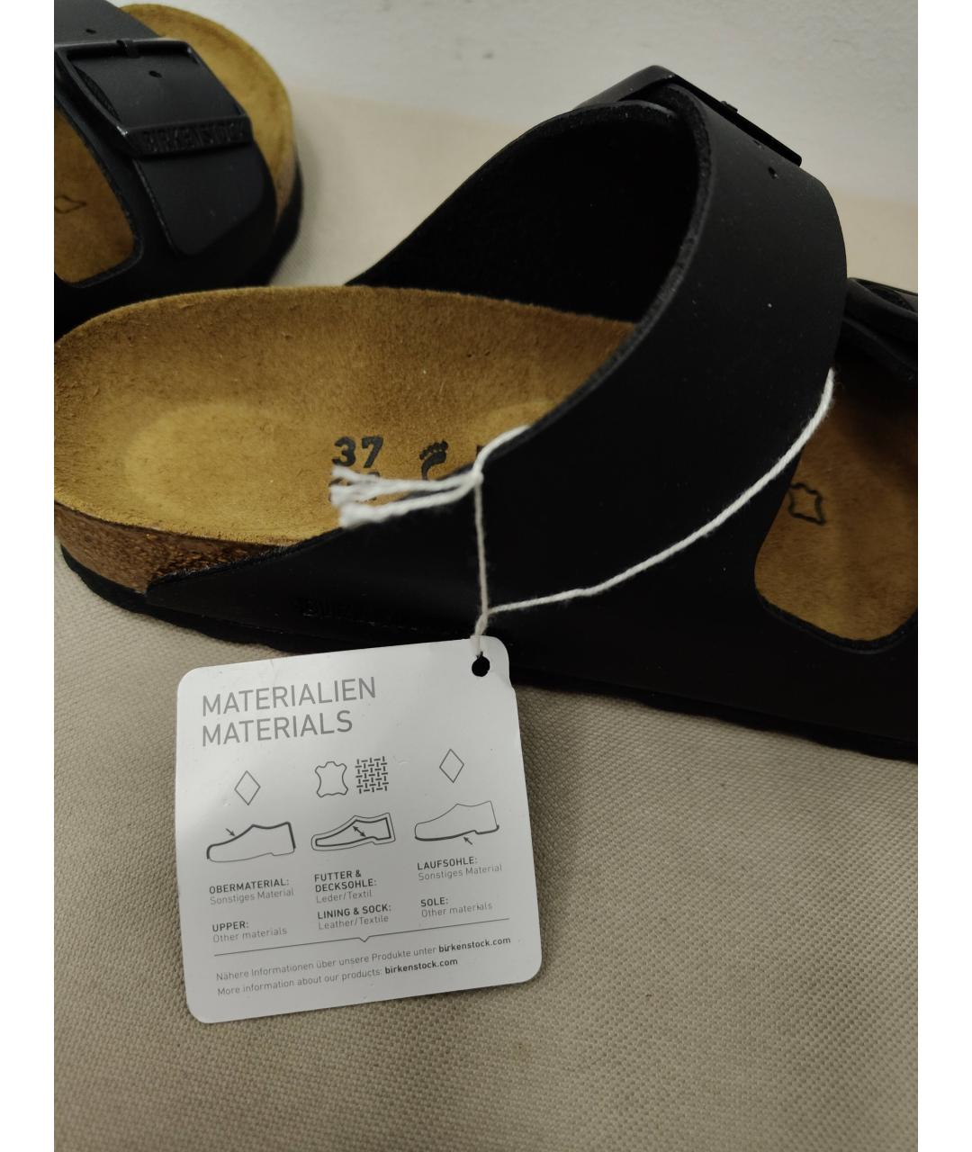 BIRKENSTOCK Черные кожаные сандалии, фото 4