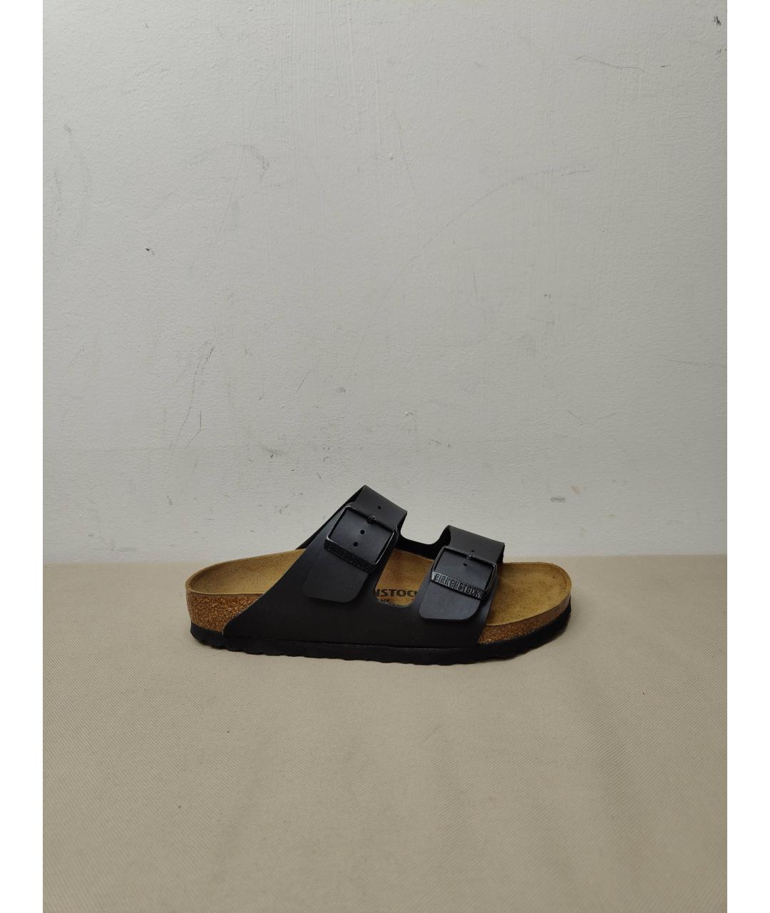 BIRKENSTOCK Черные кожаные сандалии, фото 5