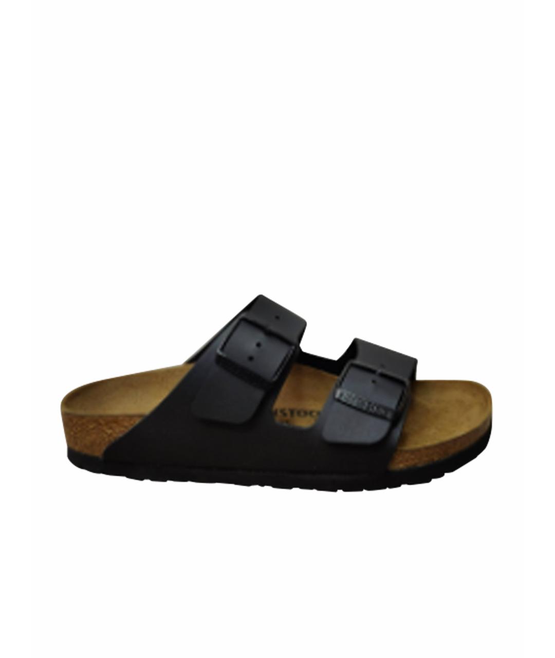 BIRKENSTOCK Черные кожаные сандалии, фото 1