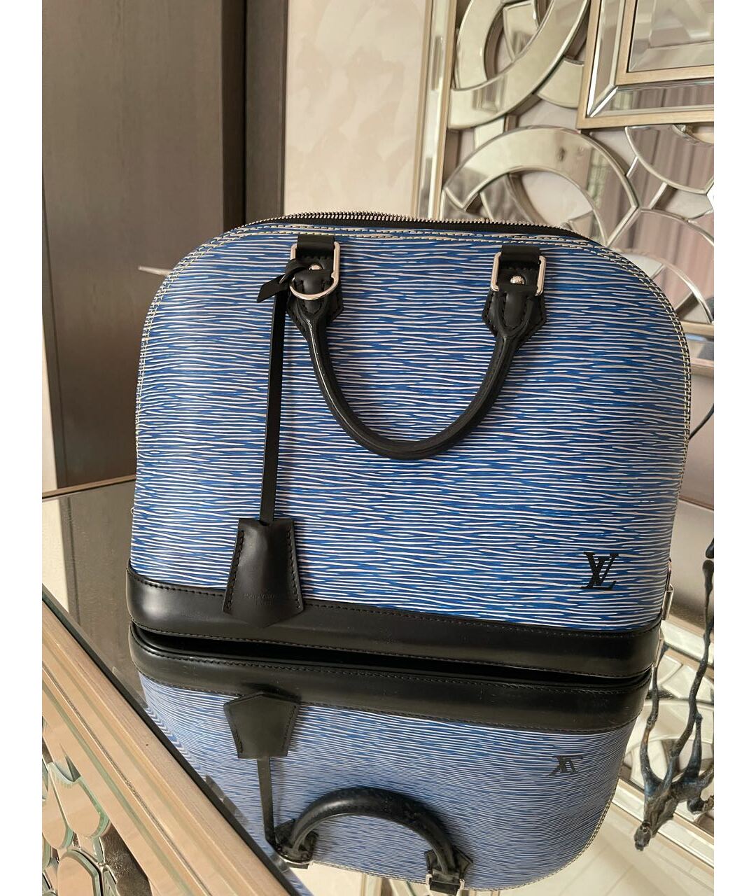 LOUIS VUITTON Синяя сумка тоут, фото 5